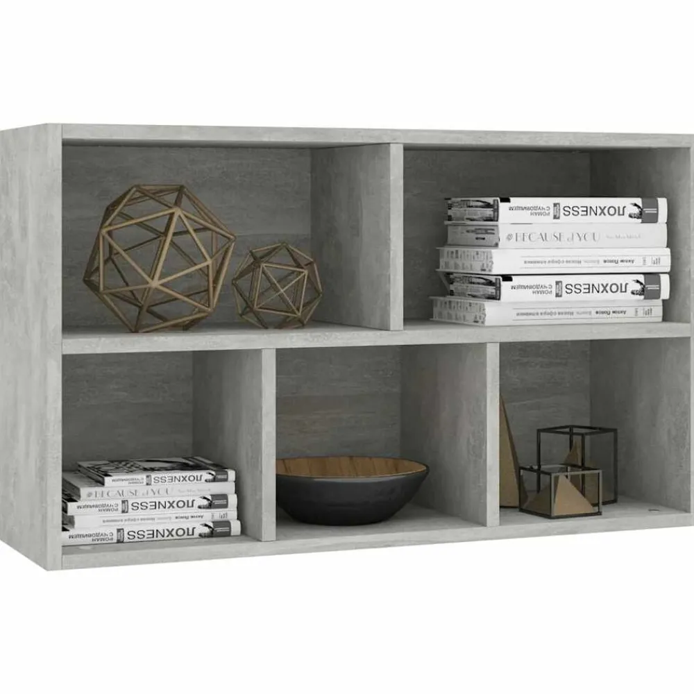 vidaXL Estanterías-Estantería/Aparador madera contrachapada gris 50x25x80 cm