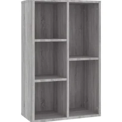 vidaXL Estantería/Aparador madera contrachapada 50x25x80cm Gris sonoma Discount