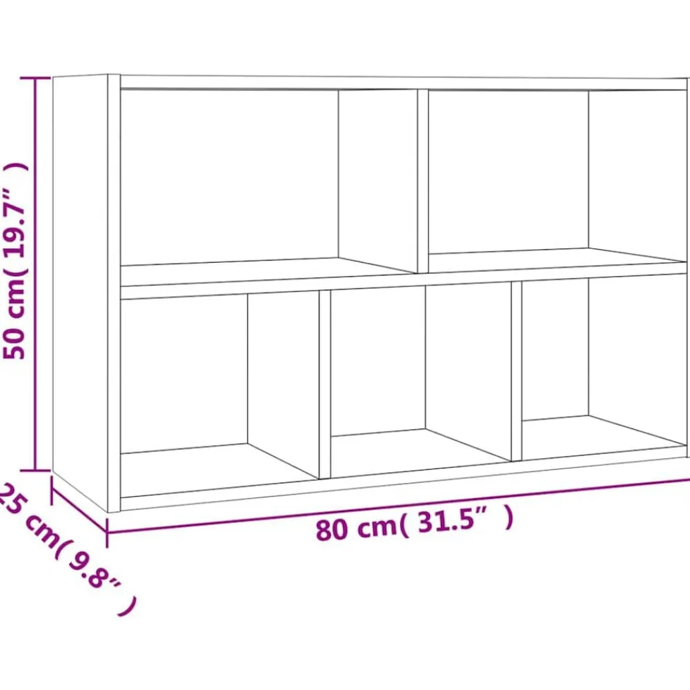 vidaXL Estantería/Aparador madera contrachapada 50x25x80cm Gris sonoma Discount