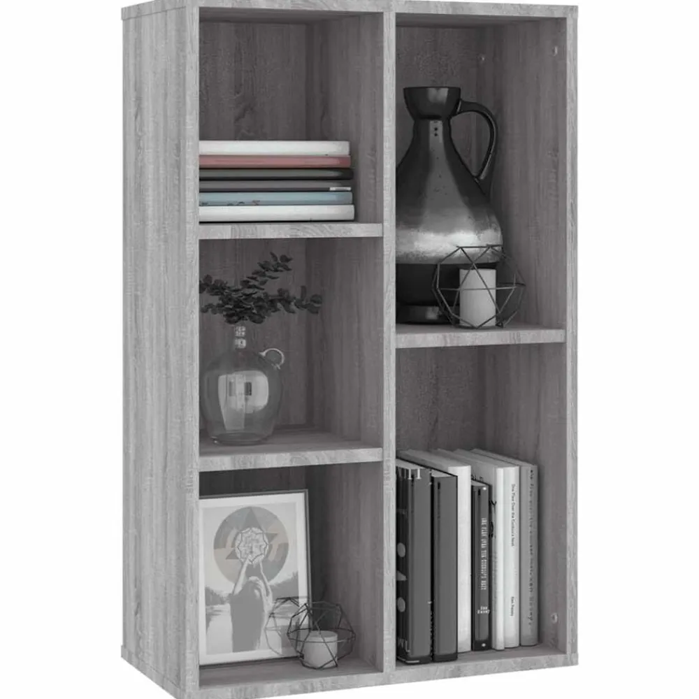 vidaXL Estantería/Aparador madera contrachapada 50x25x80cm Gris sonoma Discount