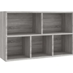 vidaXL Estantería/Aparador madera contrachapada 50x25x80cm Gris sonoma Discount