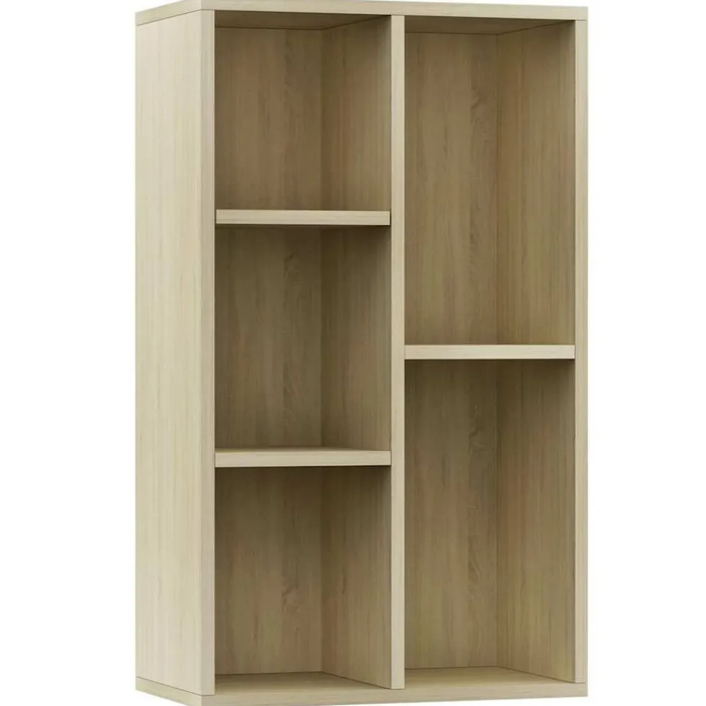 vidaXL Estanterías-Estantería/Aparador madera contrachapada color roble 50x25x80cm