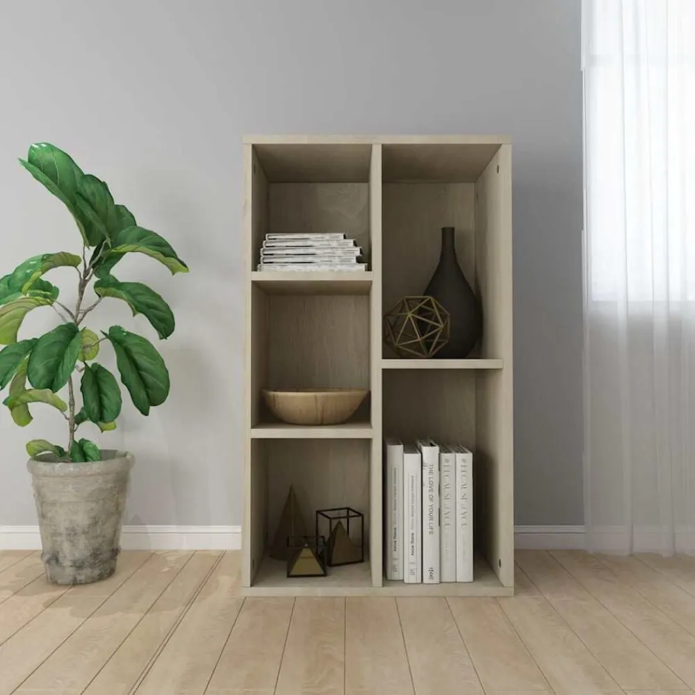 vidaXL Estanterías-Estantería/Aparador madera contrachapada color roble 50x25x80cm