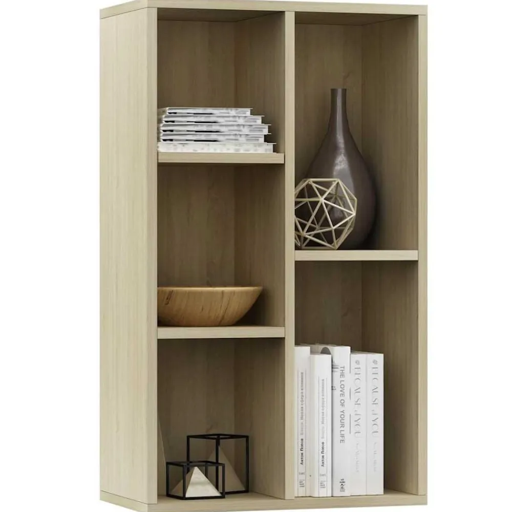 vidaXL Estanterías-Estantería/Aparador madera contrachapada color roble 50x25x80cm