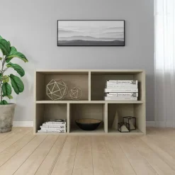 vidaXL Estanterías-Estantería/Aparador madera contrachapada color roble 50x25x80cm