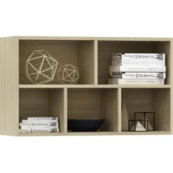 vidaXL Estanterías-Estantería/Aparador madera contrachapada color roble 50x25x80cm