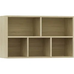 vidaXL Estanterías-Estantería/Aparador madera contrachapada color roble 50x25x80cm