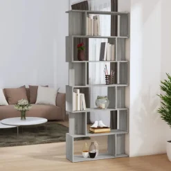 vidaXL Estantería/Biombo madera contrachapada 80x24x192 cm Gris sonoma Outlet