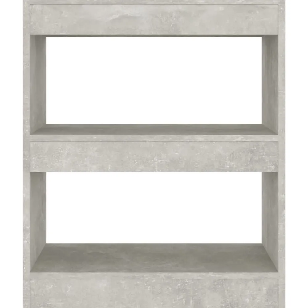 vidaXL Estanterías-Estantería/divisor de espacios gris hormigón 60x30x72 cm