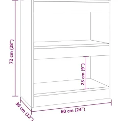 vidaXL Estanterías-Estantería/divisor de espacios gris hormigón 60x30x72 cm