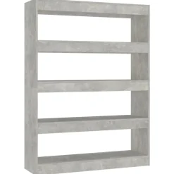 vidaXL Estanterías-Estantería/divisor de espacios gris hormigón 100x30x135 cm
