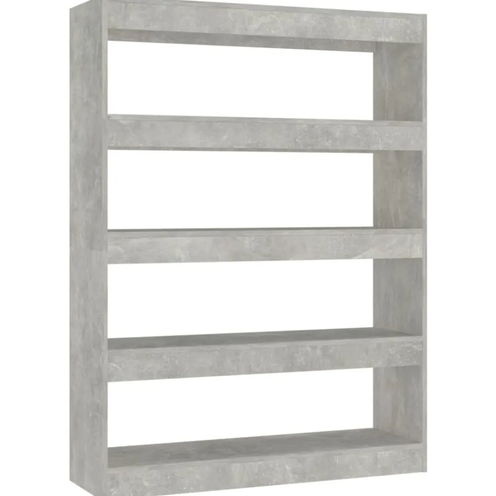 vidaXL Estanterías-Estantería/divisor de espacios gris hormigón 100x30x135 cm
