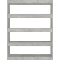 vidaXL Estanterías-Estantería/divisor de espacios gris hormigón 100x30x135 cm