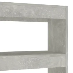 vidaXL Estanterías-Estantería/divisor de espacios gris hormigón 100x30x135 cm