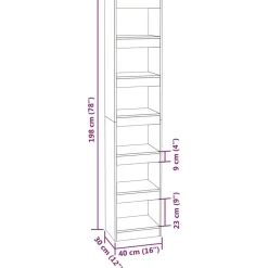 vidaXL Estantería/divisor de espacios 40x30x198 cm Blanco Clearance