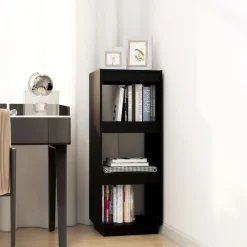 vidaXL Estantería/divisor de espacios madera pino 40x35x103 cm Negro Sale