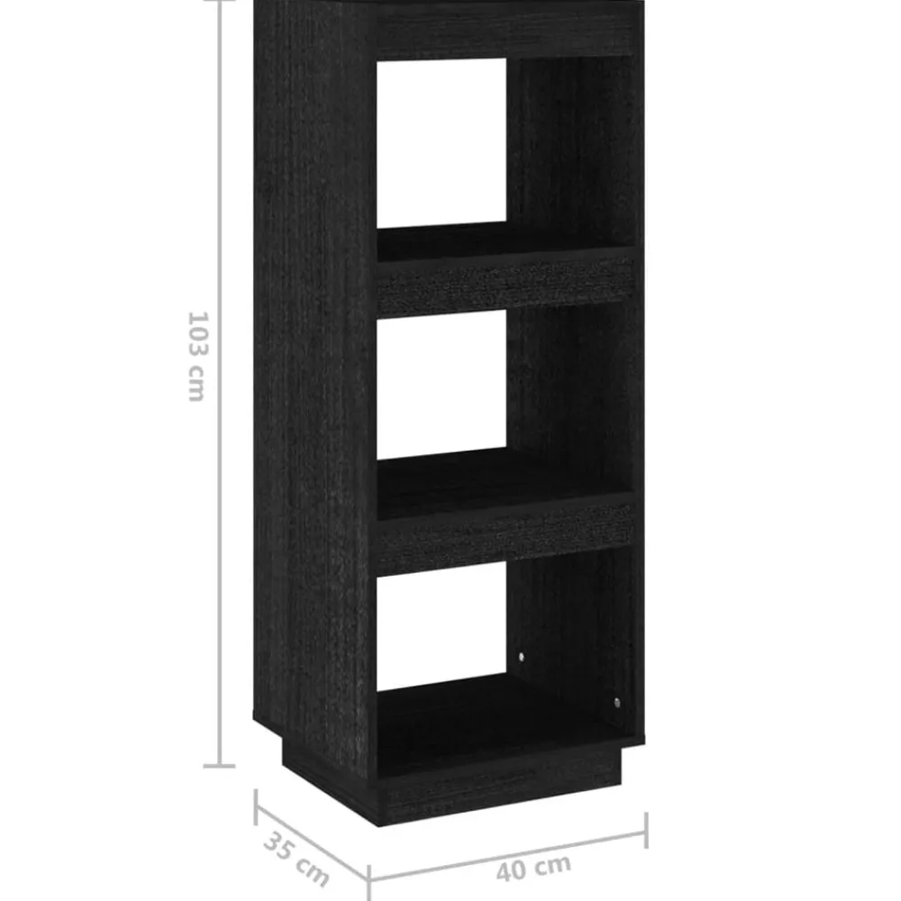 vidaXL Estantería/divisor de espacios madera pino 40x35x103 cm Negro Sale