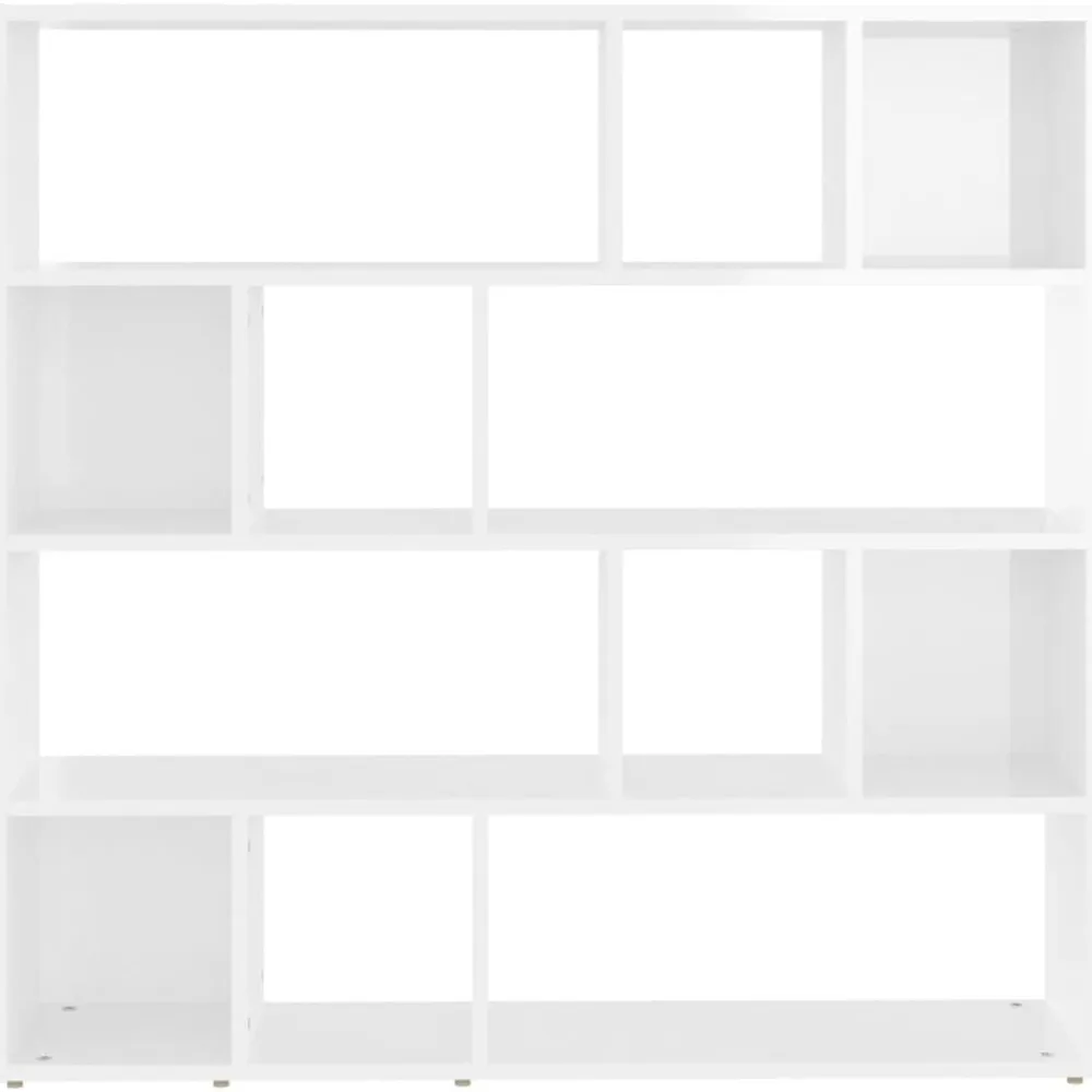 vidaXL Divisores De Ambientes-Estantería/divisor de espacios blanco brillo 105x24x102 cm