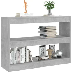 vidaXL Estanterías-Estantería/divisor de espacios gris hormigón 100x30x72 cm