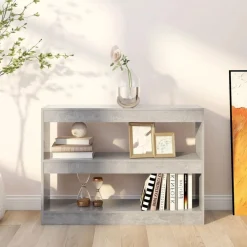 vidaXL Estanterías-Estantería/divisor de espacios gris hormigón 100x30x72 cm