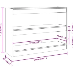 vidaXL Estanterías-Estantería/divisor de espacios gris hormigón 100x30x72 cm