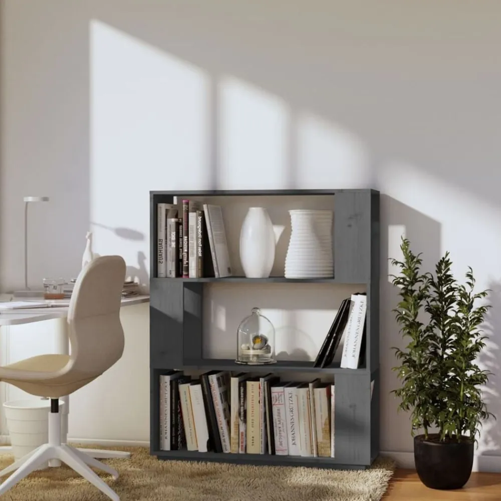 vidaXL Estanterías-Estantería/divisor de espacios madera pino 80x25x101 cm