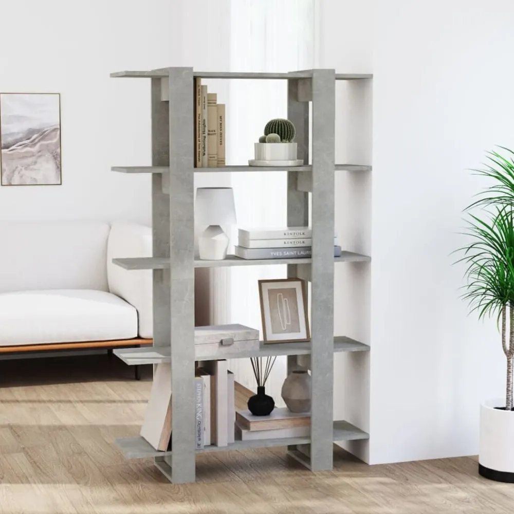 vidaXL Estantería/divisor de espacios gris hormigón 100x30x160 cm Gris hormigón Sale