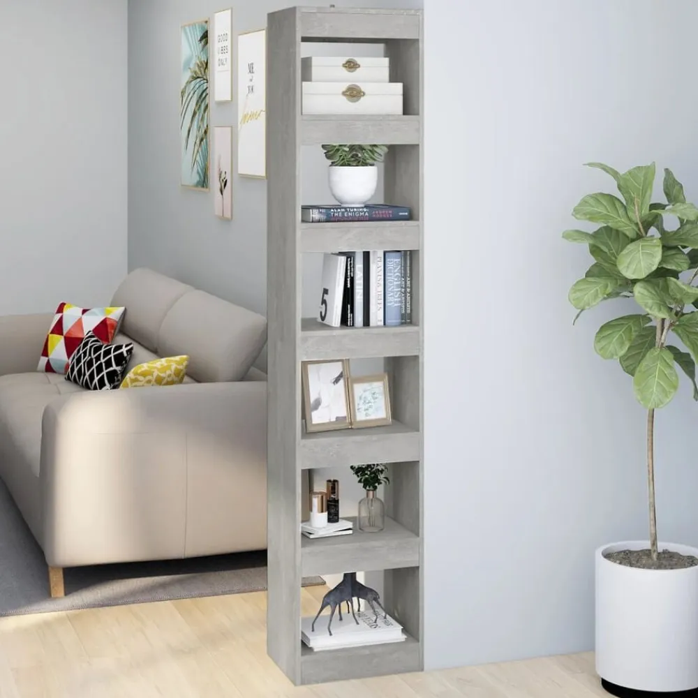 vidaXL Estantería/divisor de espacios gris hormigón 40x30x198 cm Gris hormigón Best
