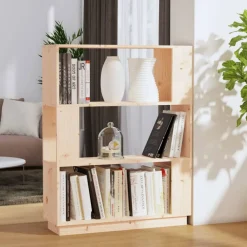 vidaXL Estanterías-Estantería/divisor de espacios madera maciza pino 80x25x101 cm