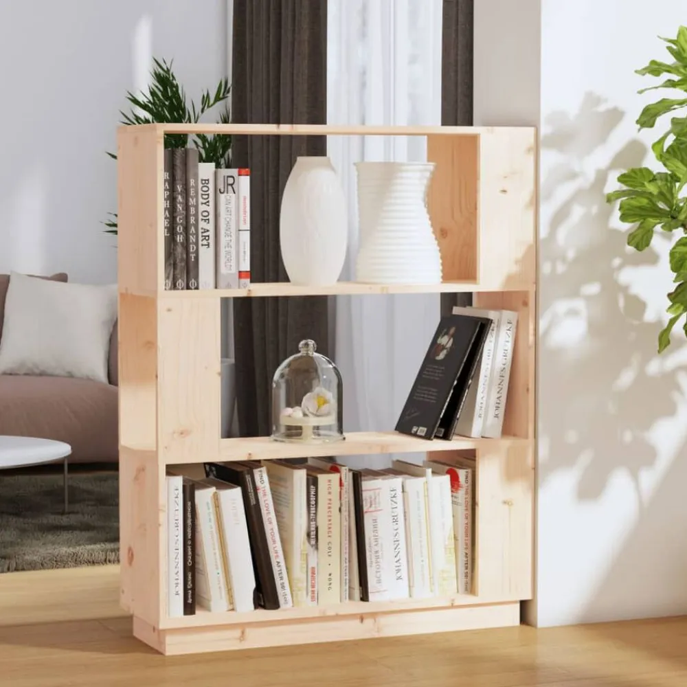 vidaXL Estanterías-Estantería/divisor de espacios madera maciza pino 80x25x101 cm