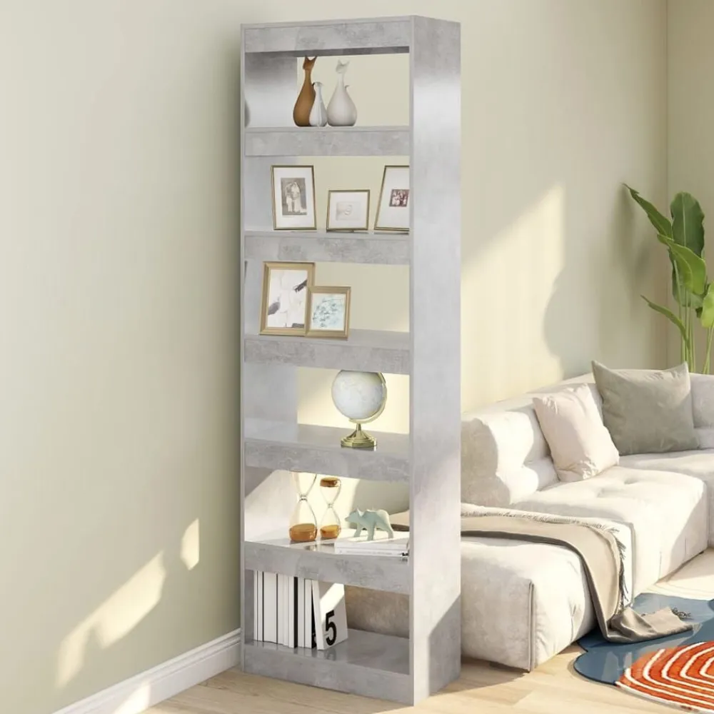 vidaXL Estantería/divisor de espacios gris hormigón 60x30x198 cm Gris hormigón Discount