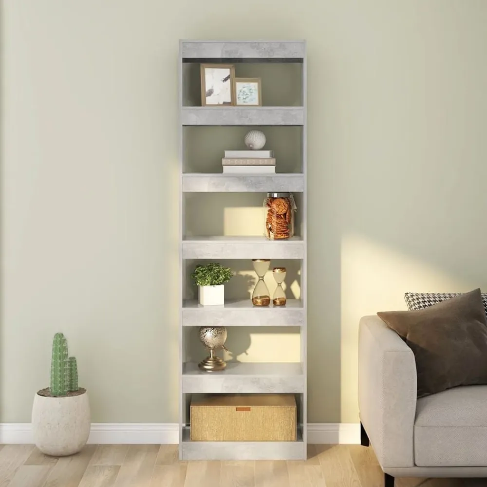 vidaXL Estantería/divisor de espacios gris hormigón 60x30x198 cm Gris hormigón Discount