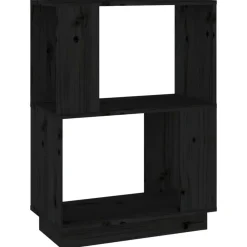 vidaXL Estantería/divisor de espacios madera pino 51x25x70 cm Negro Outlet
