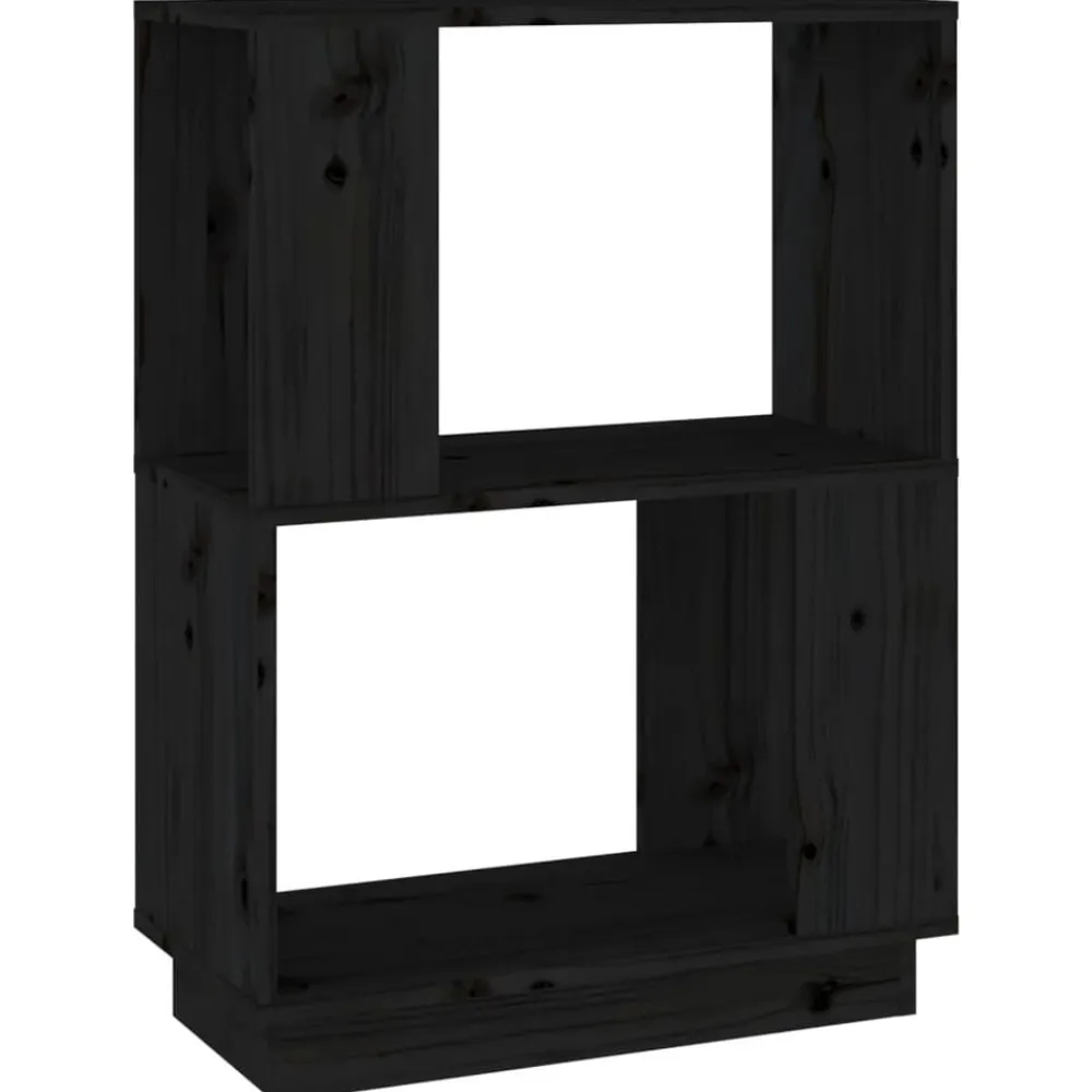 vidaXL Estantería/divisor de espacios madera pino 51x25x70 cm Negro Outlet