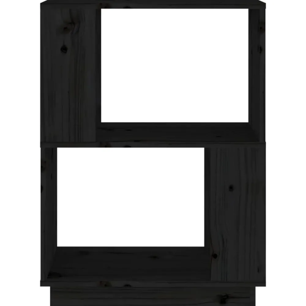 vidaXL Estantería/divisor de espacios madera pino 51x25x70 cm Negro Outlet
