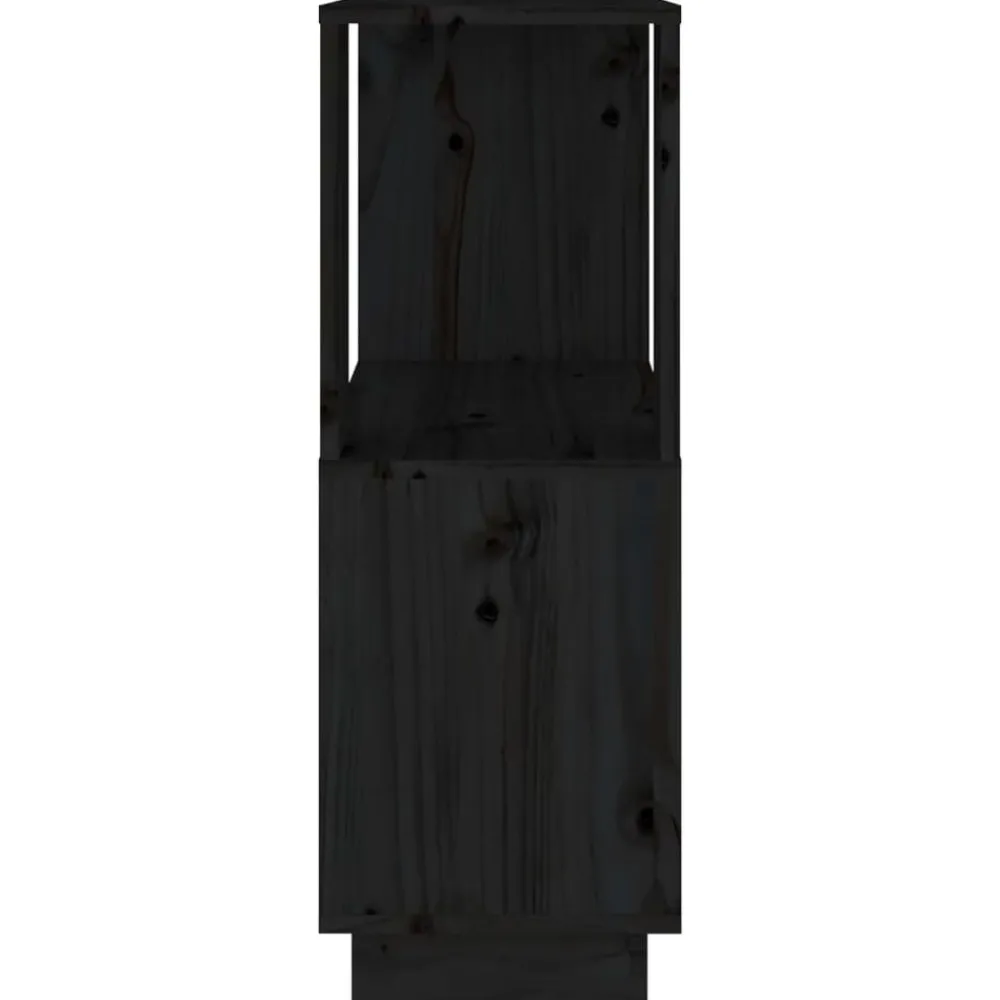 vidaXL Estantería/divisor de espacios madera pino 51x25x70 cm Negro Outlet