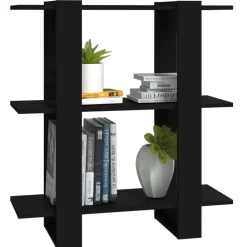 vidaXL Estantería/divisor de espacios 80x30x87 cm Negro Outlet
