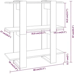 vidaXL Estantería/divisor de espacios 80x30x87 cm Negro Outlet