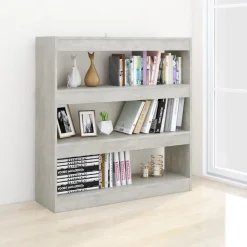 vidaXL Estanterías-Estantería/divisor de espacios gris hormigón 100x30x103 cm