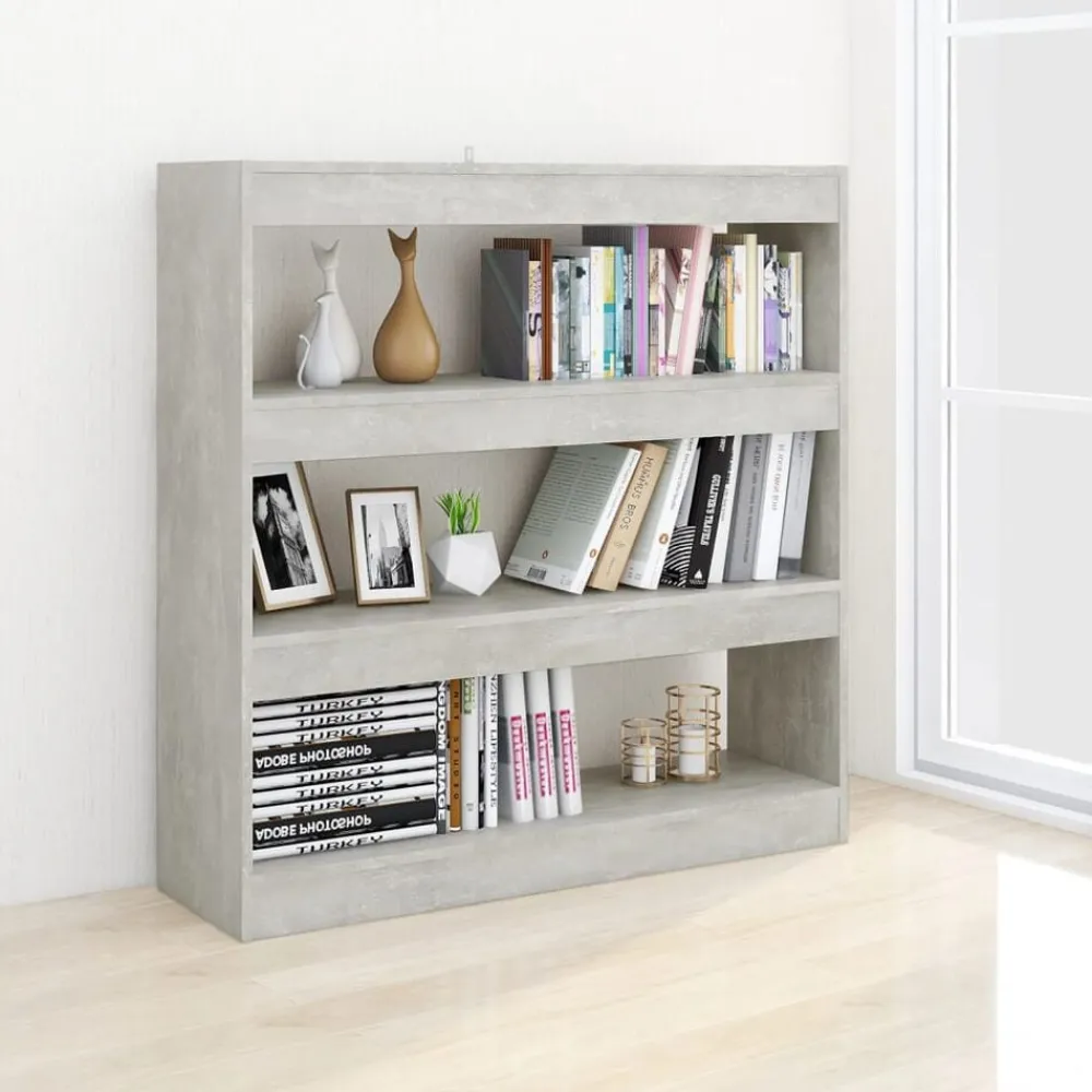 vidaXL Estanterías-Estantería/divisor de espacios gris hormigón 100x30x103 cm