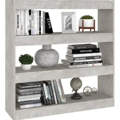 vidaXL Estanterías-Estantería/divisor de espacios gris hormigón 100x30x103 cm