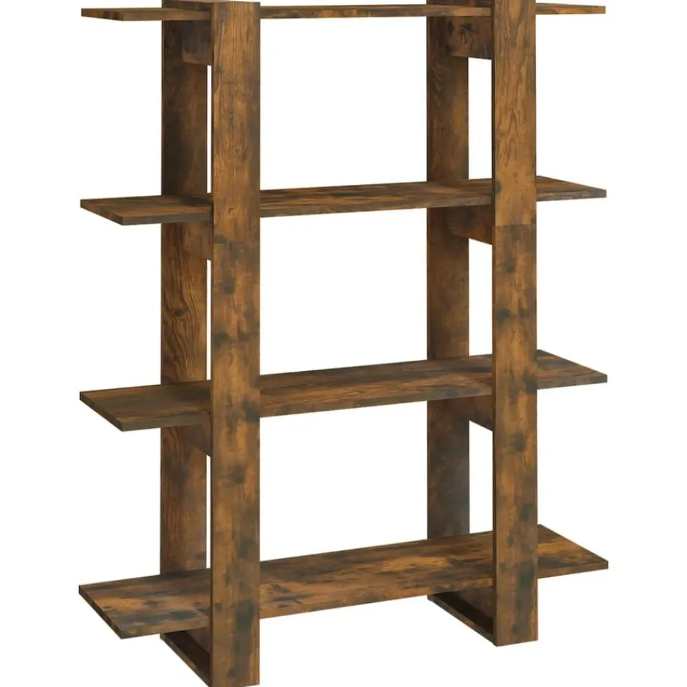 vidaXL Estantería/divisor de espacios 100x30x123,5 cm Roble ahumado Online