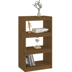 vidaXL Estanterías-Estantería/divisor de espacios pino marrón miel 60x30x103,5 cm