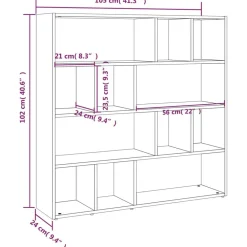 vidaXL Estantería/divisor de espacios 105x24x102 cm Roble Sonoma Clearance