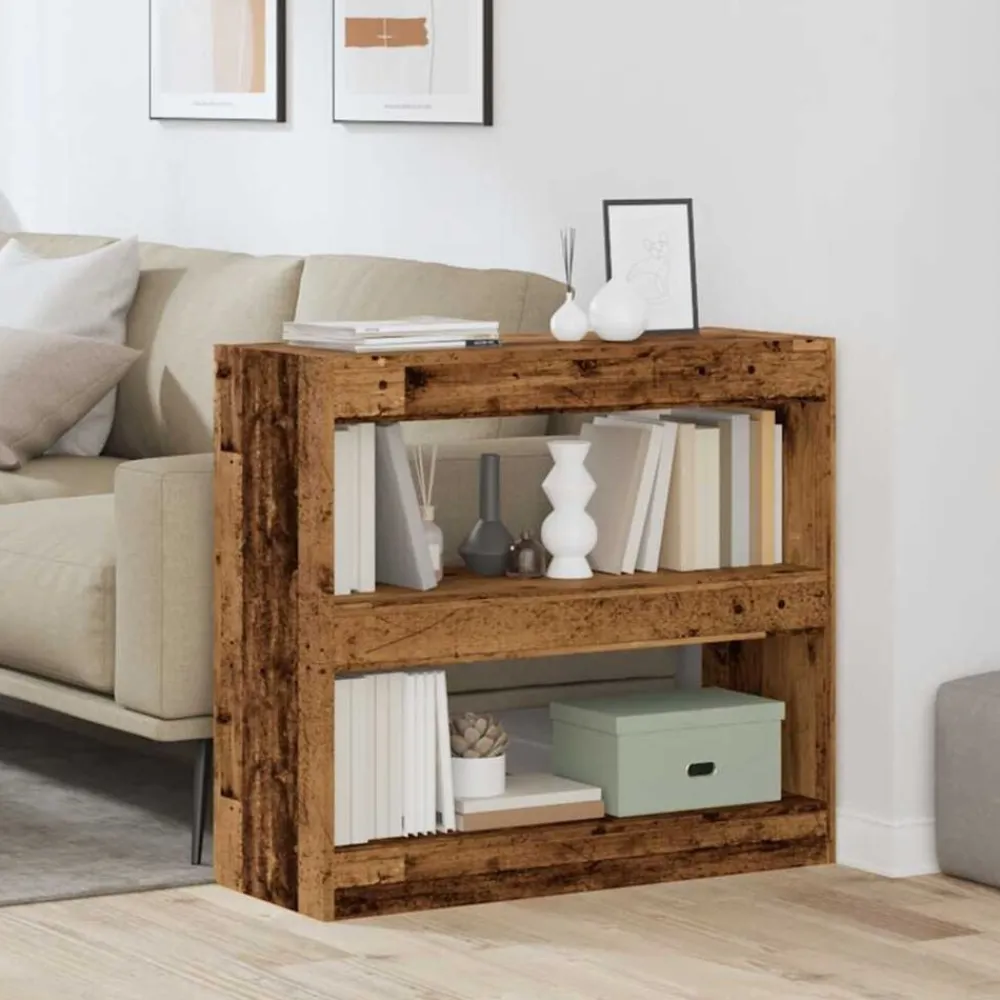 vidaXL Estantería/divisor de espacios 80x30x72 cm Madera antigua Online
