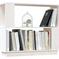 vidaXL Estantería/divisor de espacios madera de pino 80x25x70cm Blanco Outlet