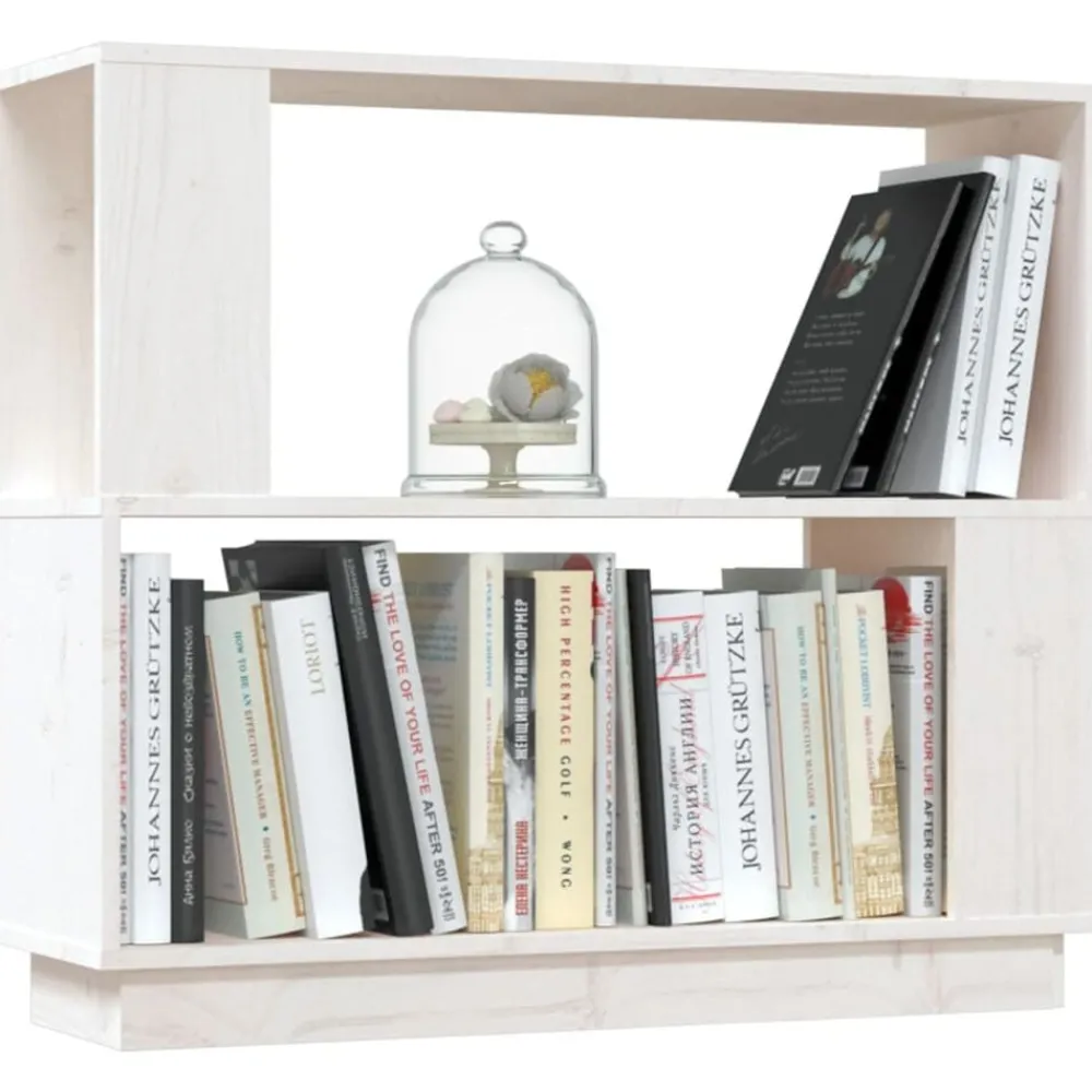 vidaXL Estantería/divisor de espacios madera de pino 80x25x70cm Blanco Outlet
