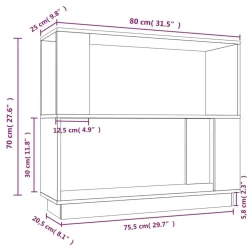 vidaXL Estantería/divisor de espacios madera de pino 80x25x70cm Blanco Outlet