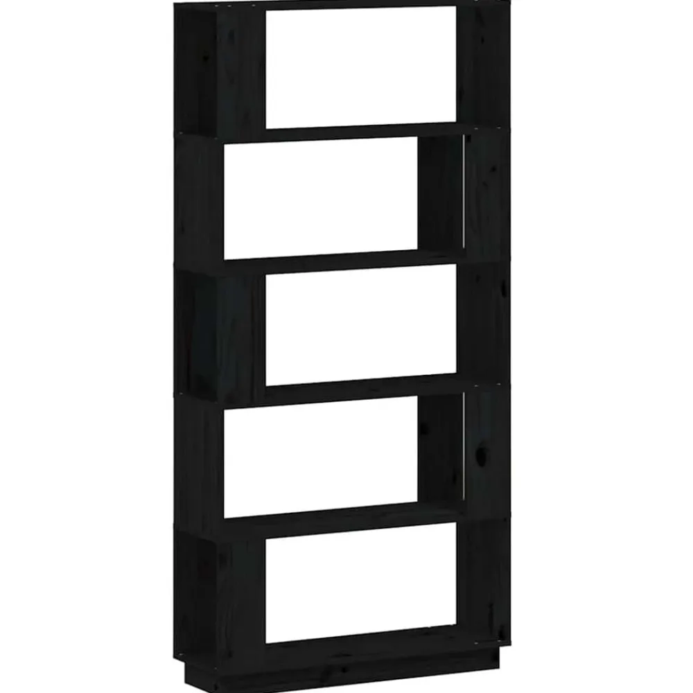 vidaXL Estantería/divisor de espacios madera pino 80x25x163,5 cm Negro Outlet