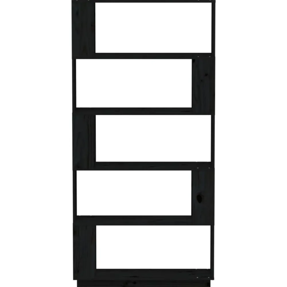 vidaXL Estantería/divisor de espacios madera pino 80x25x163,5 cm Negro Outlet